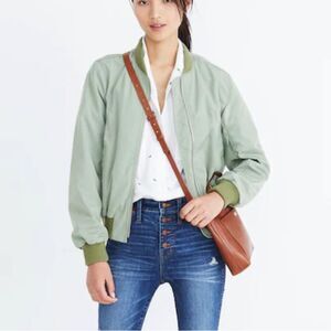 Madewell Women’s Side-Zip Bomber Jacket 90’s Forgotten Landscape Size L